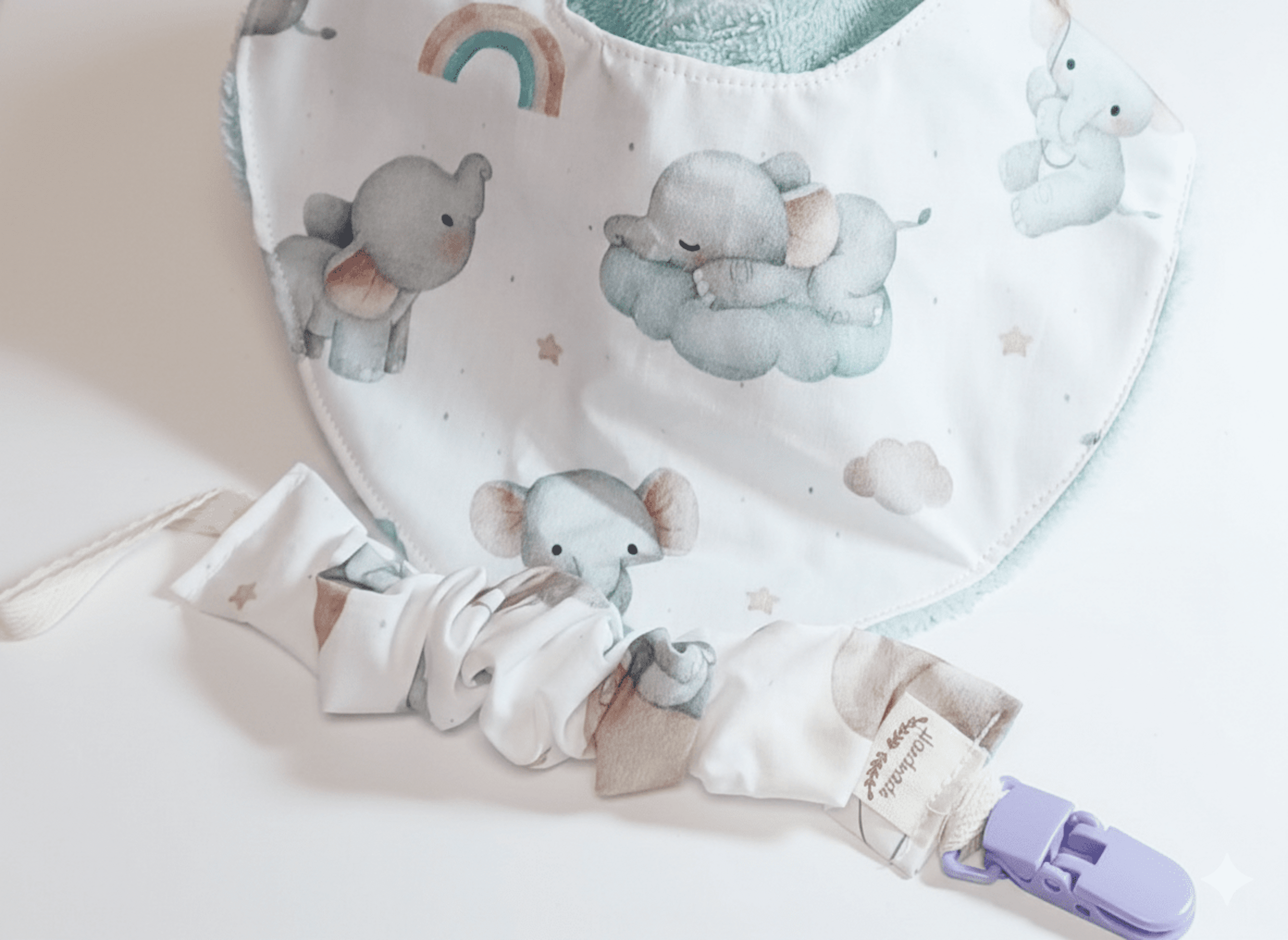 Pack bandana y chupetero elefantes - 2